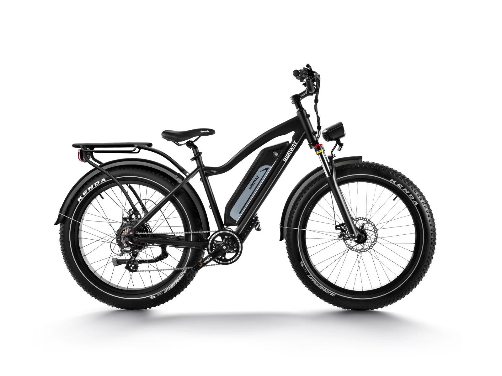 Himiway D3 Cruiser in Schwarz – Robustes E-Fatbike mit breiten Reifen, Federgabel und Gepäckträger, bereit für Stadt und Gelände